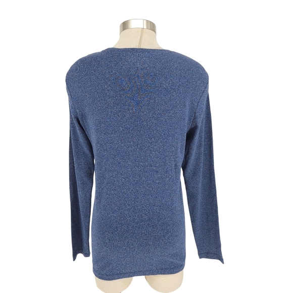 Eddie Bauer Shirt Heather Blue Long Sleeve Crew Neck Pullover Top XL - Picture 4 of 6